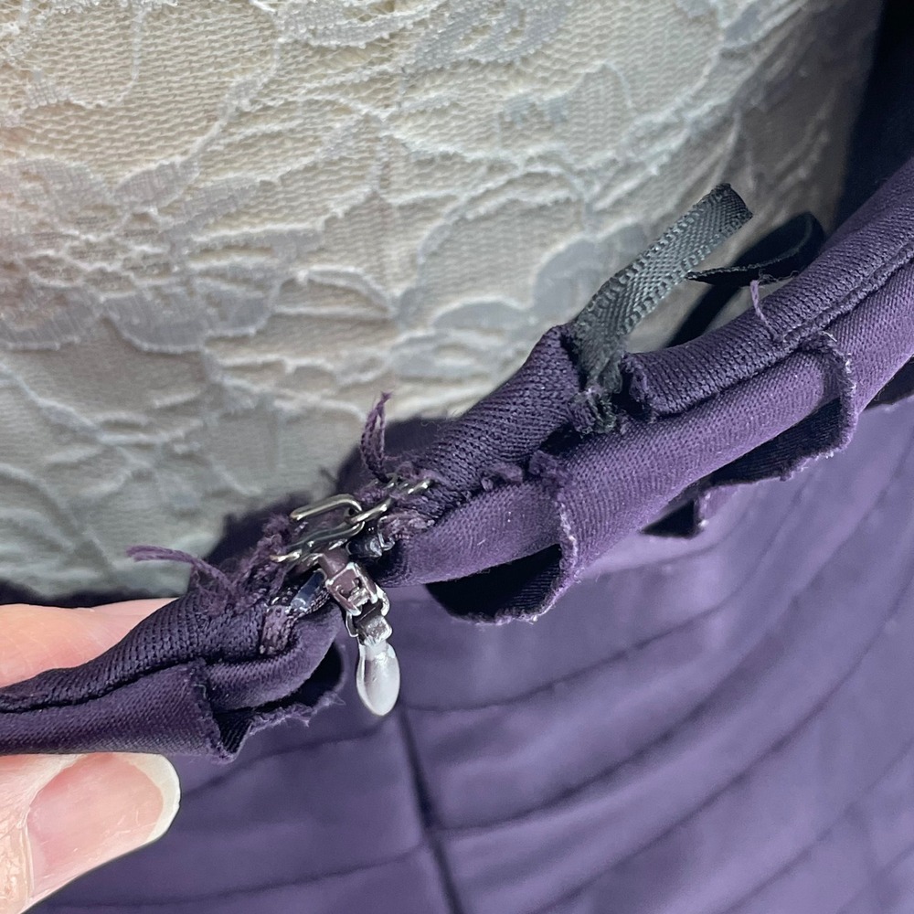 JS Collections Purple Tiered Halter Dress Size 12 Cocktail Wedding Guest Midi - Picture 8 of 11